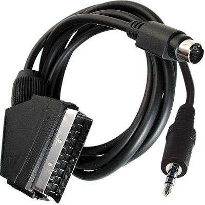 91984 cable euro macho 21 pines a s-vhs 4 pines+jack 3.5mm macho (portatil)