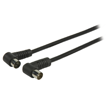 Cable antena pal conector acodado 9.5mm macho a hembra 1.5m negro