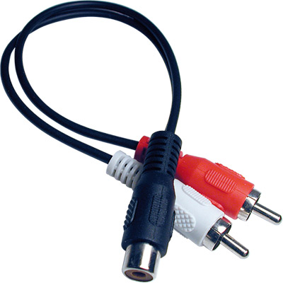  cable audio rca hembra a 2 macho rojo/blanco 0.2m