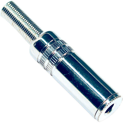 Conector jack 3.5mm estereo hembra metalico c/ muelle  