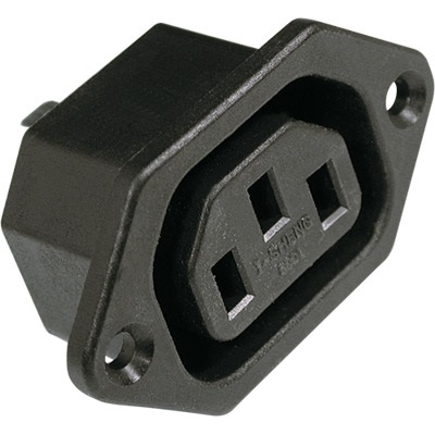 Base alimentacion tripolar hembra para panel 250v/10a 