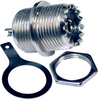 Conector uhf hembra para chasis de soldar (so-239) fijacion a rosca