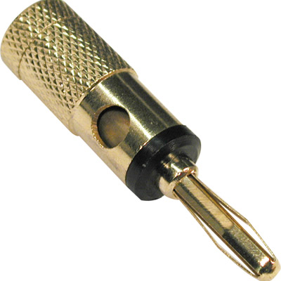 Banana biconexion chapado oro franja negra 5mm 