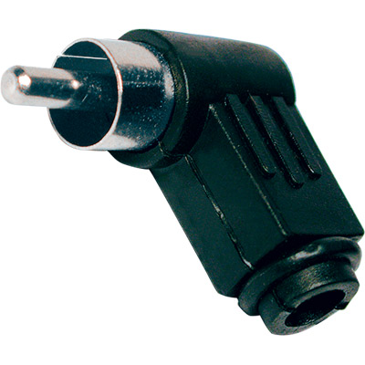 Conector rca macho negro acodado = 5-0331 
