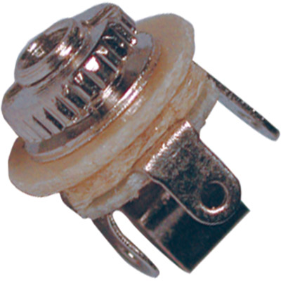 5-0240 base jack mono 2.5mm hembra para panel fijacion tuerca con circuito cerrado blanco