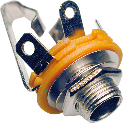 Base abierta jack estéreo 6.35mm hembra para chasis con circuito abierto