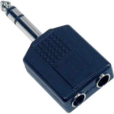  adaptador audio jack estereo 6.35mm macho a 2 jack estereo 6.3mm hembra 