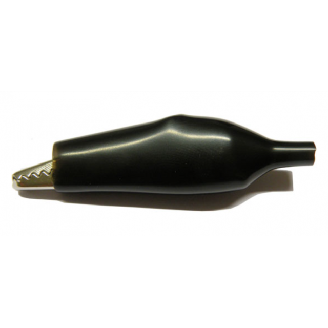 Pinza cocodrilo pequeña con funda negra l:45mm