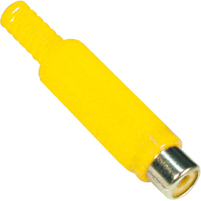 Conector rca hembra capuchón plástico amarillo 