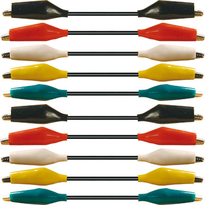 Juego clips cocodrilo prueba (20 pinzas, 10 cables) 0.4m