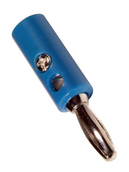 Banana ø:4mm biconexión fijación a tornillo azul