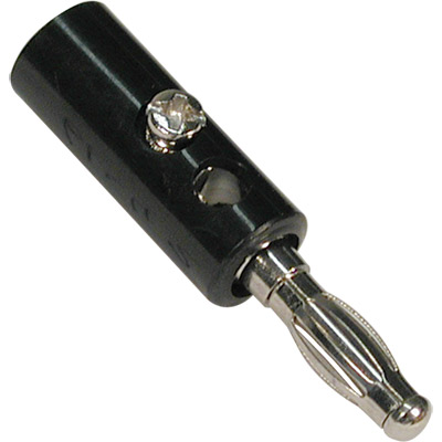 Banana 4mm biconexion fijacion a tornillo negra 