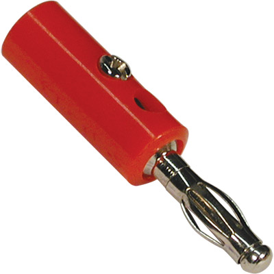 Banana ø:4mm biconexión fijación a tornillo roja 
