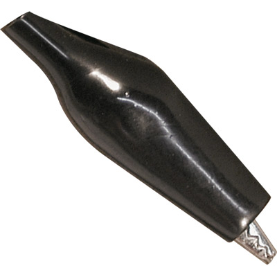 Pinza cocodrilo pequeña con funda negra l:27mm