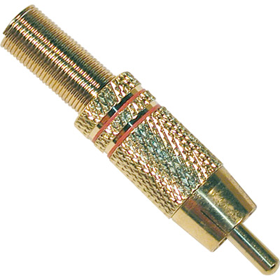 # fuera de linea #           5-3000 rca m. metalico dorado fr. roja 6mm