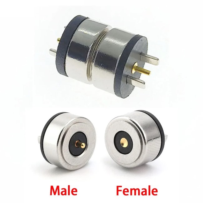 Conector dc magnetico, ø:10mm, 2.0 amp. kit macho y hembra