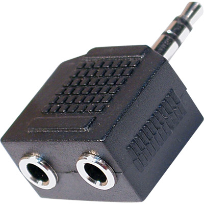 Adaptador audio jack estéreo 3.5mm macho a 2 jack estéreo 3.5mm hembra 