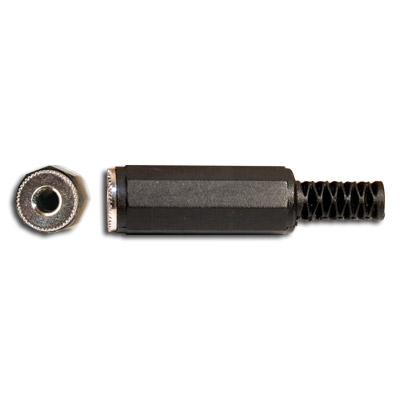 Jack mono 3.5mm hembra plástico negro
