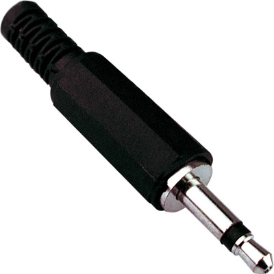 Conector jack mono 3.5mm macho plástico  