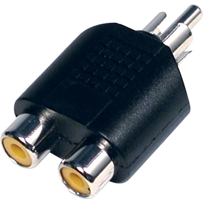 Adaptador rca macho a 2 rca hembra "cobre"  
