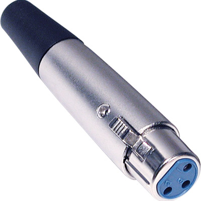 Conector canon 3 pines hembra aéreo liso 