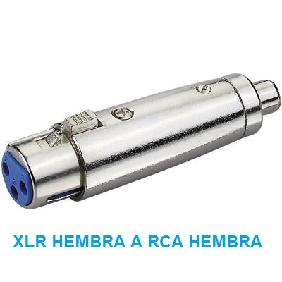 Adaptador metalico canon 3 pines hembra a rca hembra 5-3425 