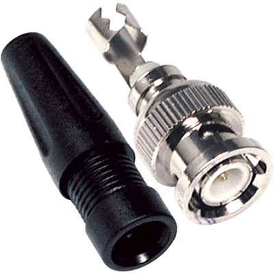 Bnc  rg59  conector macho recto tornillo pin dorado  