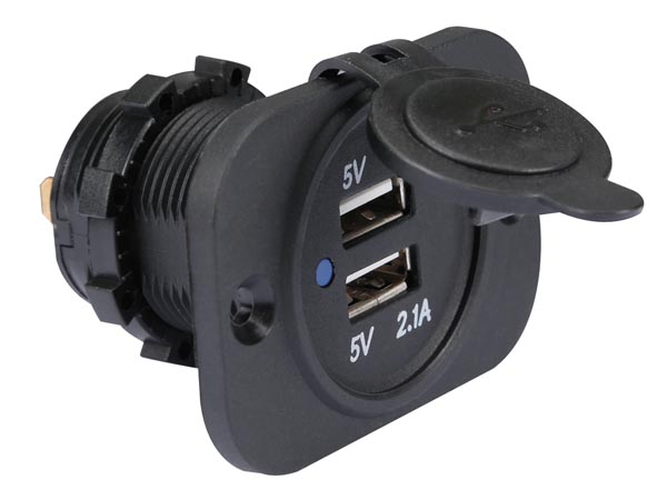 Base panel  2xusb 5v 1a+2.1a ideal para coche  