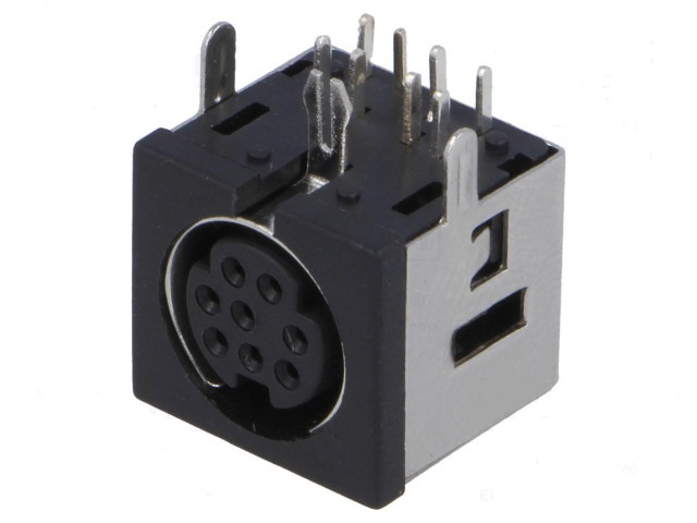 Conector mini-din hembra pcb 8 pin
