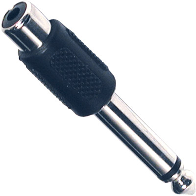 Adaptador audio jack mono 6.3mm macho a rca hembra  