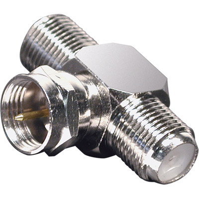 Adaptador rf splitter de 'f' macho a 2 'f' hembra 