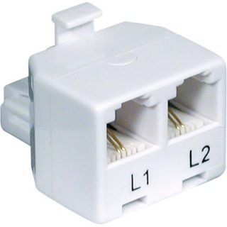 1-0310 adaptador/separador teléfono 2 líneas en 't'