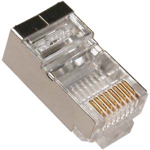 Rj45   conector modular blindado cat5 cable redondo 8p8c 