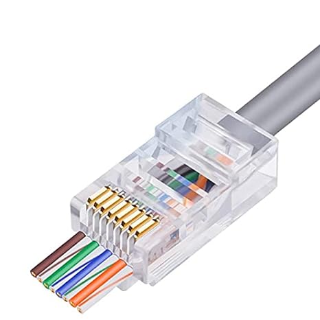 Conector rj45 macho cat6 utp ez de cable pasante 