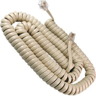 Cable teléfono auricular rizado 4v/4c blanco 2mt