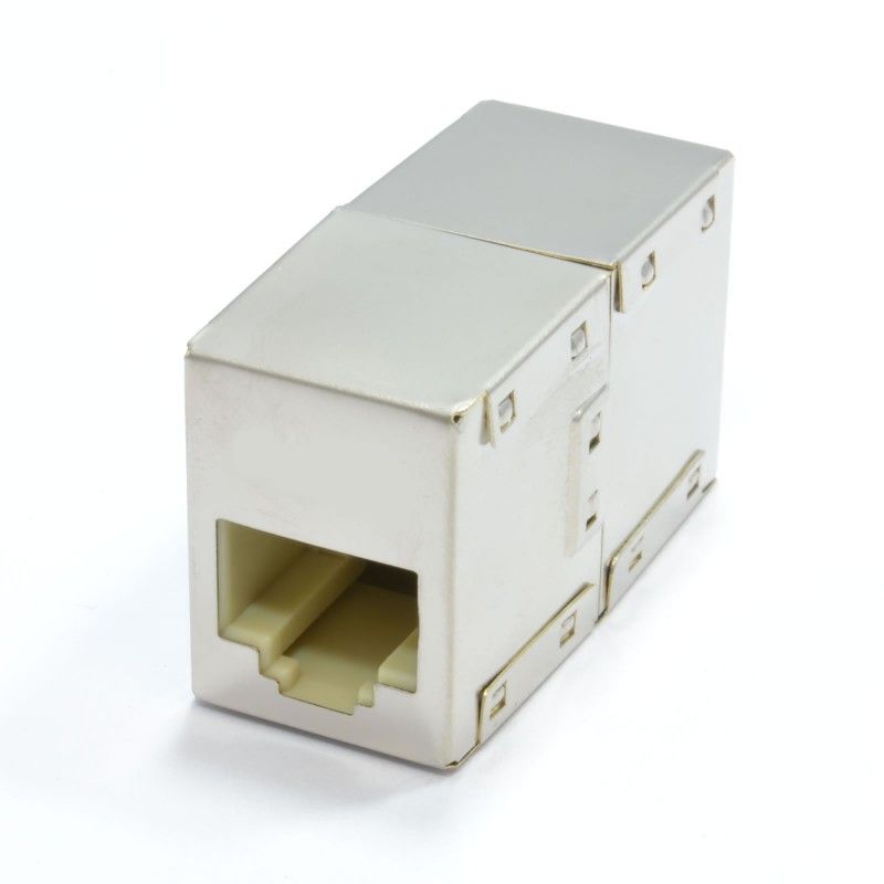 Acoplador/enfrentador en línea  rj45 blindado para extender cables ftp / stp 
