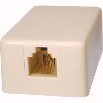 Base/toma telefono mini salida lateral 6v/4c color blanco
