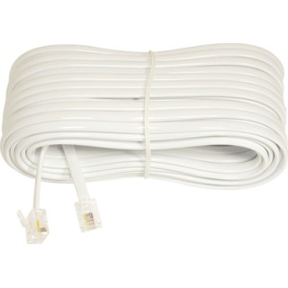 1-0370 cable teléfono macho a macho 6v/4c blanco 4.5m