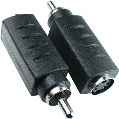 Adaptador mini-din 4 pines hembra a rca macho (s-vhs) 