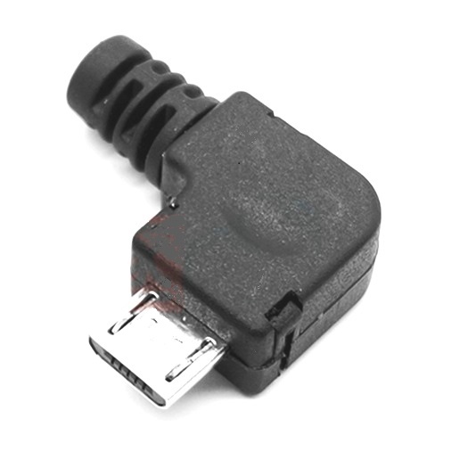 Conector macho micro-usb en angulo para soldar 