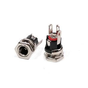 Dc conector metalico para chasis 5.5x2.1mm (cobre)   