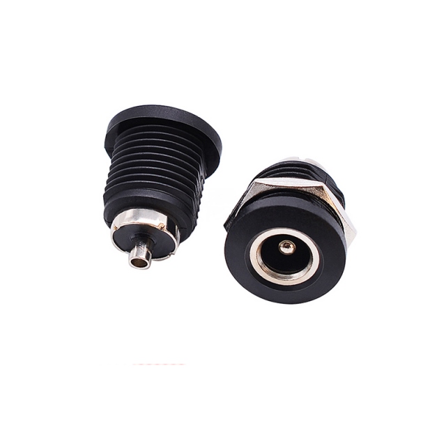 Dc conector hembra para chasis 5.5x2.5mm orificio:10.5mm 