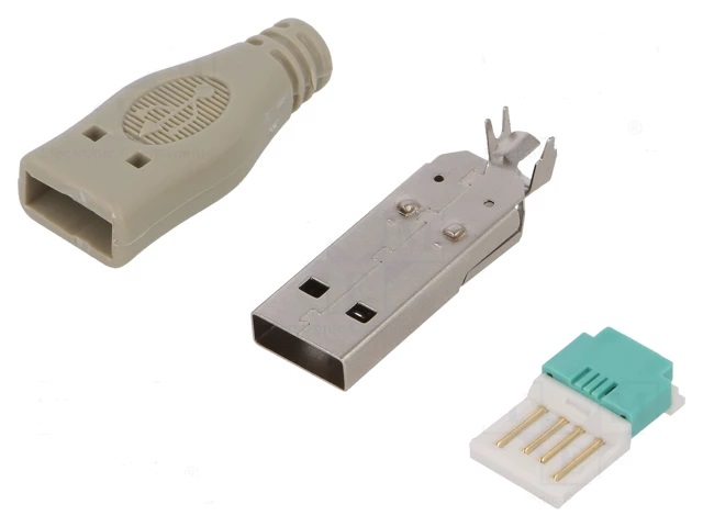 Kit conector usb-a 4 pines de montaje sin herramienta
