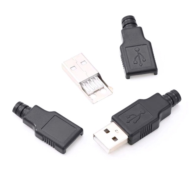 Kit conector usb-a macho para soldar de 4 pines usb 2.0 