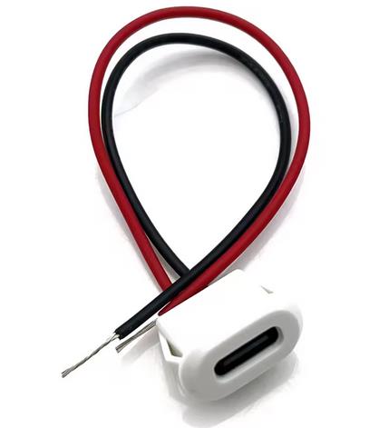 Conector chasis usb-c (solo carga) cable 20cm color blanco