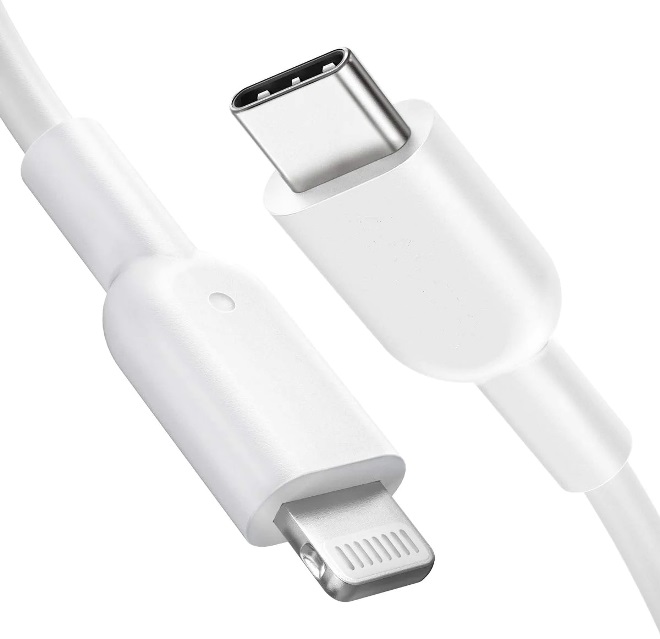 Cable carga rapida pd iphone 1mt, 3.0a, usb-c a lightning 