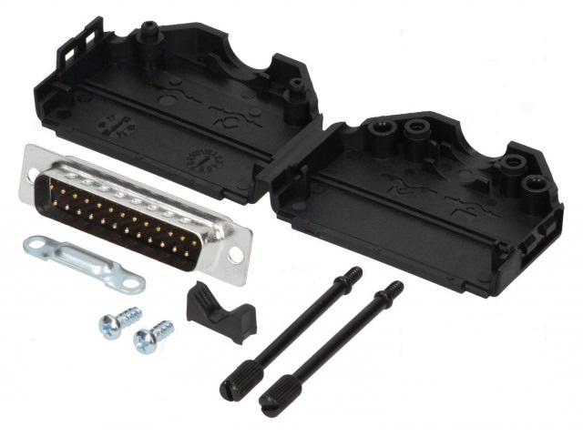 Conector sd25 macho para soldar con tornillo largo