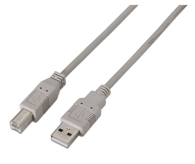 Cable informática impresora usb-a macho a usb-b macho v:2.0 1.8m gris 