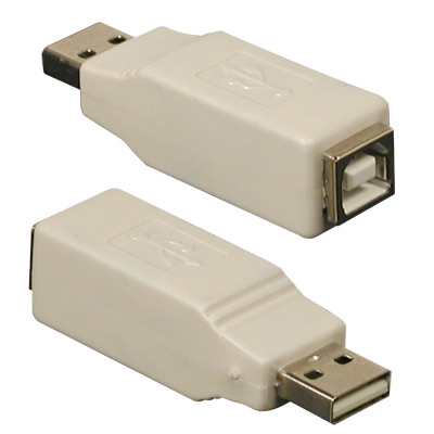 Adaptador informática usb-a macho a usb-b hembra gris 