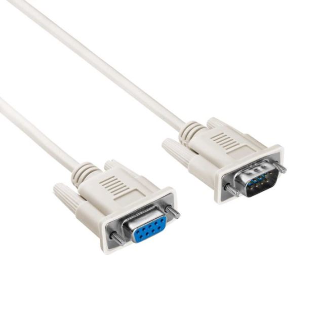 Cable serial sd9/rs232 9 pin a pin macho-hembra largo 2 mt